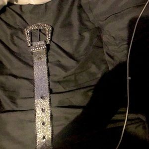 White Rhinestone Belt